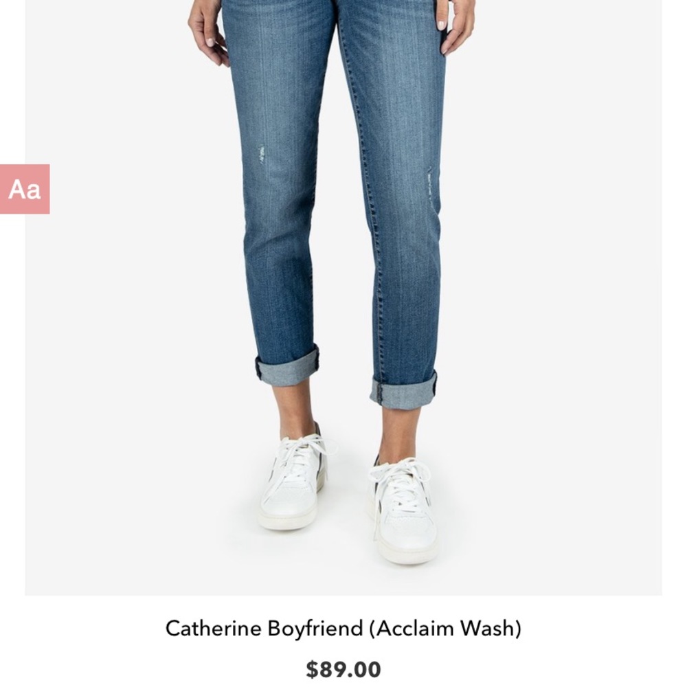 NWOT KUT FTK Boyfriend Cropped Jean - Picture 2 of 8
